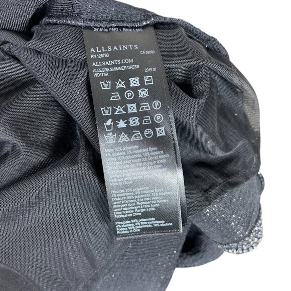 AllSaints Womens Allegra Faux Wrap Shimmer Sheath Dress Party Cocktail Size 6 - Picture 11 of 13